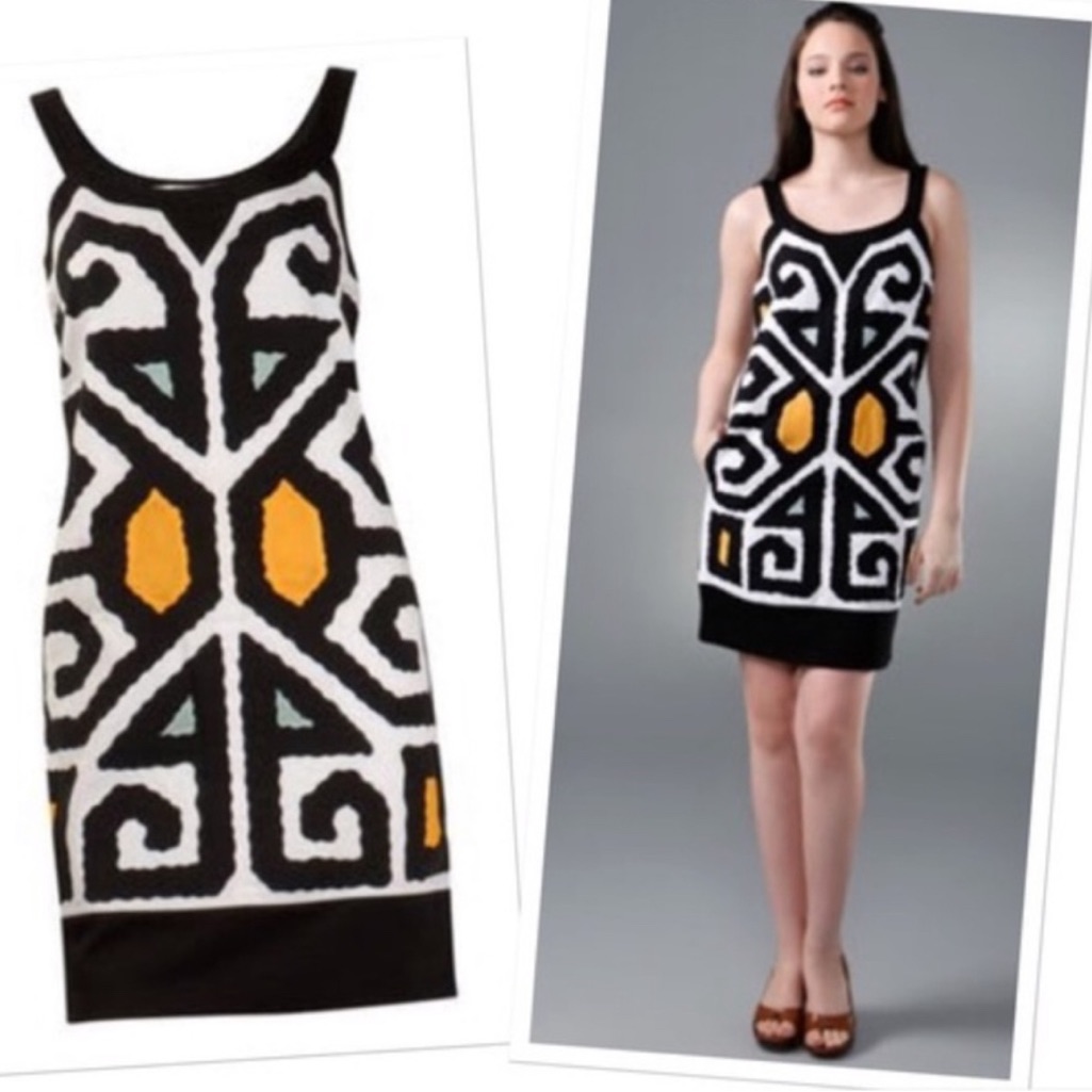 Diane Von Furstenberg Dvf Cookie Tahitian Maze Print Cotton Tank Dress Size 4